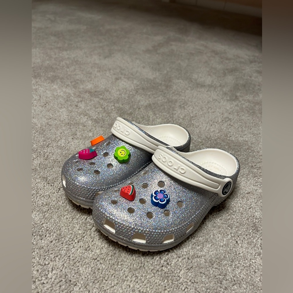 Glitter Crocs with charms